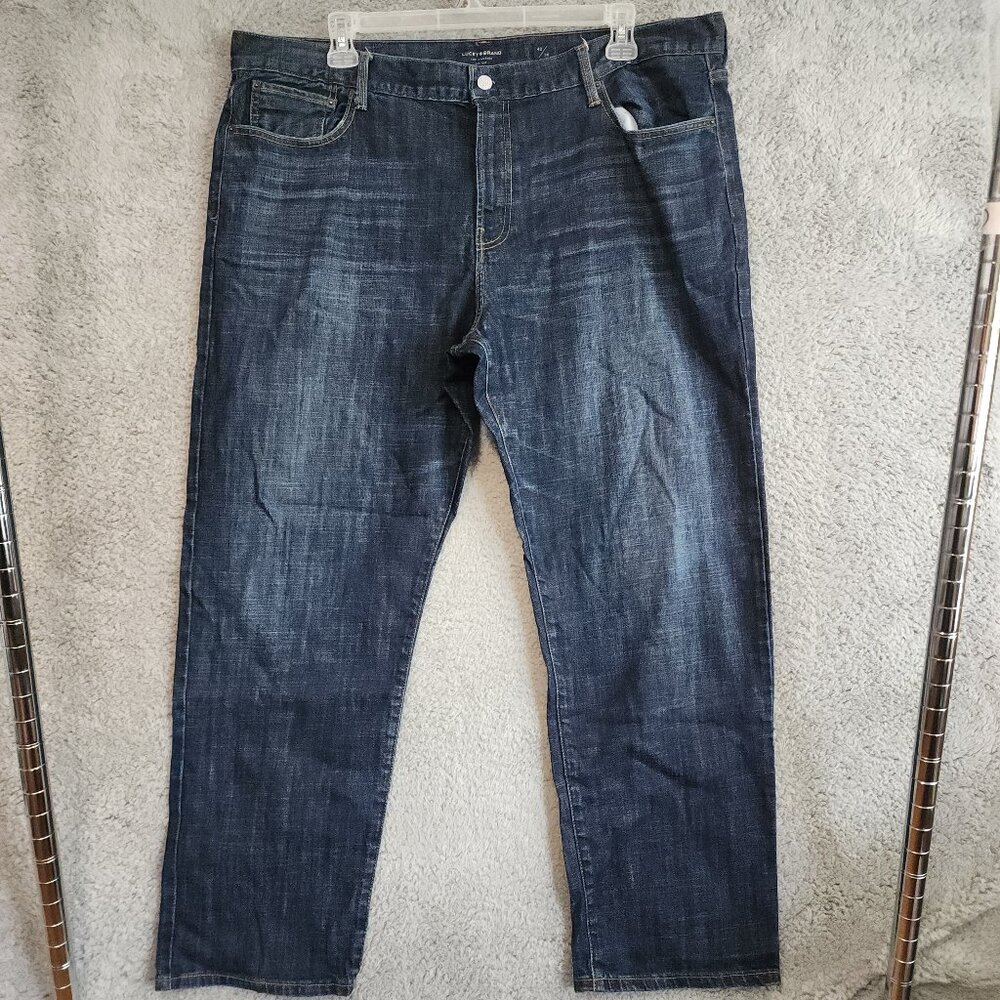 Lucky Brand Mens Jean Size 42x30 Dark Wash 329 5 Pocket Classic Straight Stretch